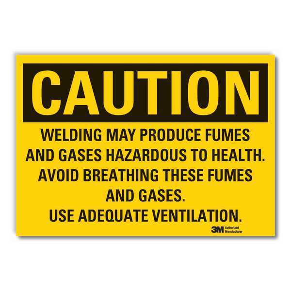 Caution Sign, 7 in Height, 10 in Width, Non-PVC Polymer, Vertical Rectangle, English
