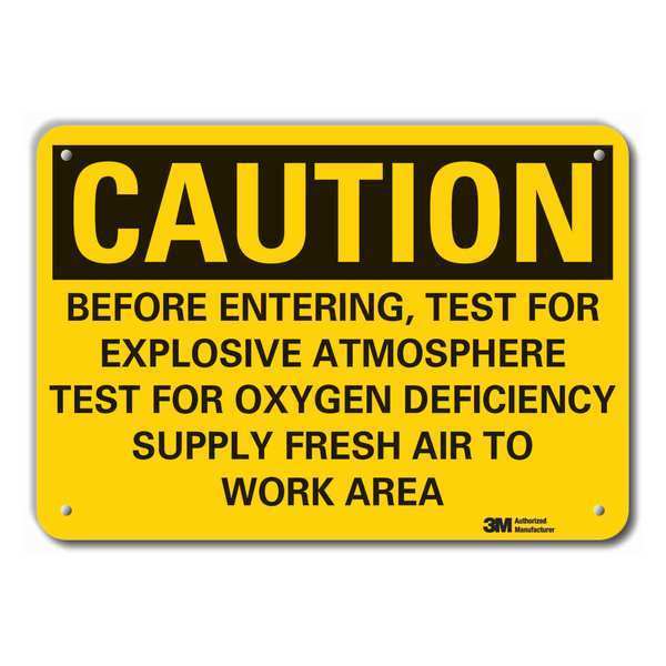Caution Sign, 10 in H, 14 in W, Plastic, Horizontal Rectangle, English, LCU3-0487-NP_14x10