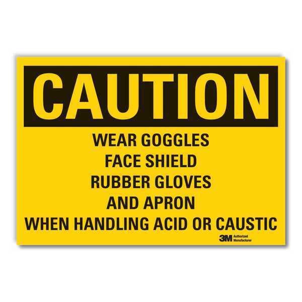Caution Sign, 3-1/2 in. H, Vinyl, LCU3-0475-RD_5x3.5
