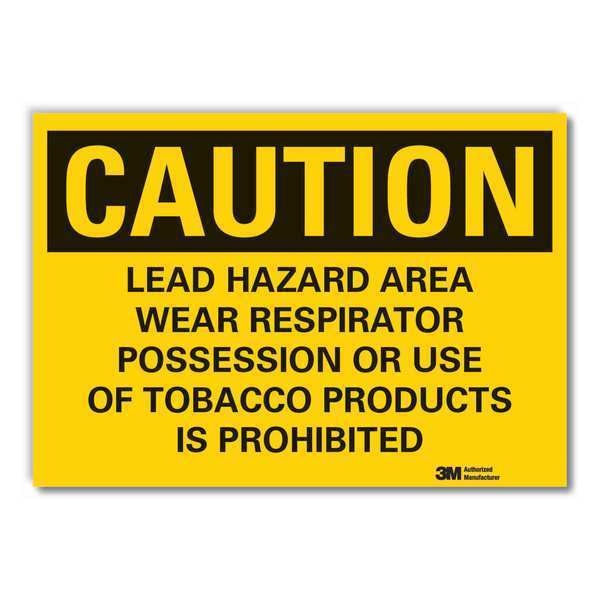 Lead Hazard  Caution Reflective Label, 5 in Height, 7 in Width, Reflective Sheeting, English