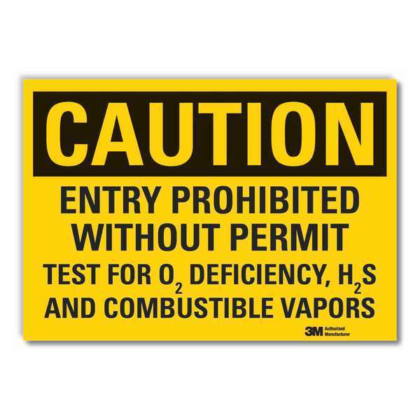 Combustible Vapors Caution Reflective Label, 7 in Height, 10 in Width, Reflective Sheeting, English