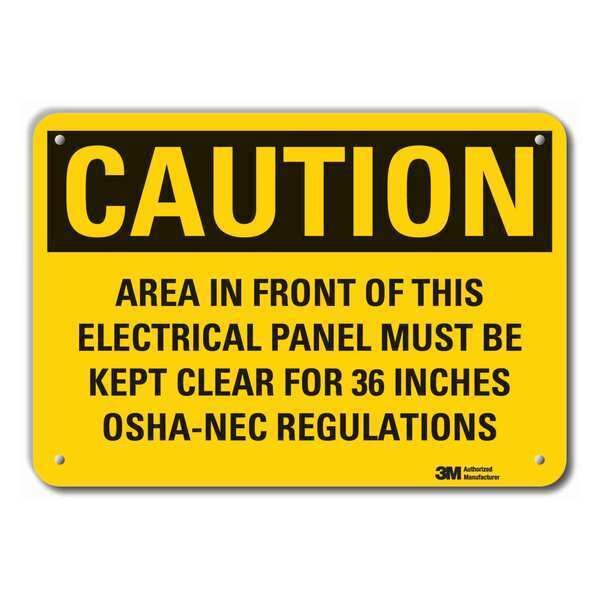 Caution Sign, 7 in. H, Alum, Area In Front