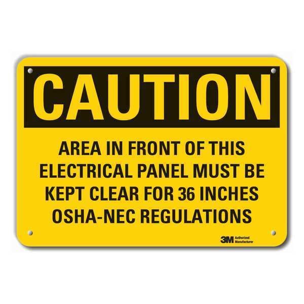 Caution Sign, 10 in. H, Alum, Area In Front