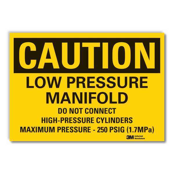 Caution Sign, 7 in H, 10 in W, Non-PVC Polymer, Vertical Rectangle, English, LCU3-0485-ED_10x7