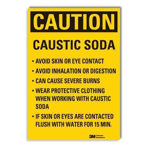 Caution Sign, 3-1/2 in. H, Vinyl