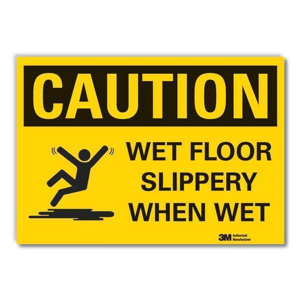Caution Sign, 10 in H, 14 in W, Non-PVC Polymer, Horizontal Rectangle, LCU3-0495-ED_14x10