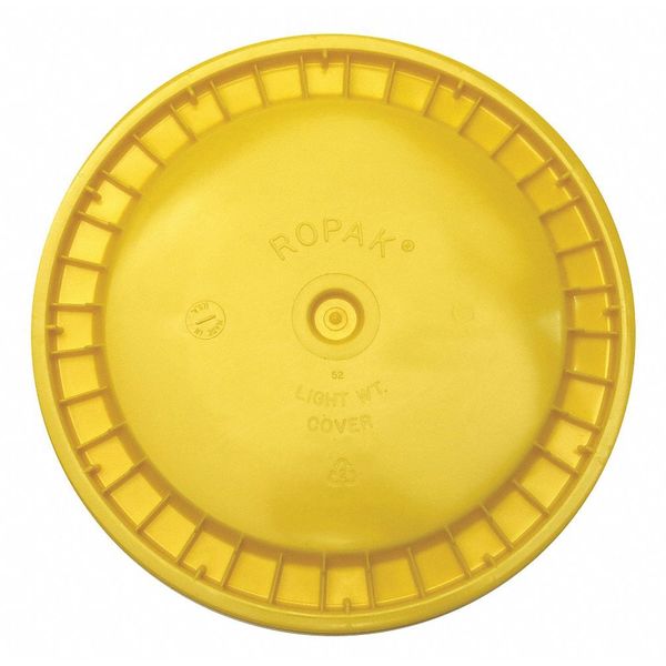 Plastic Pail Lid, Yellow, Snap, 1-3/16 in H
