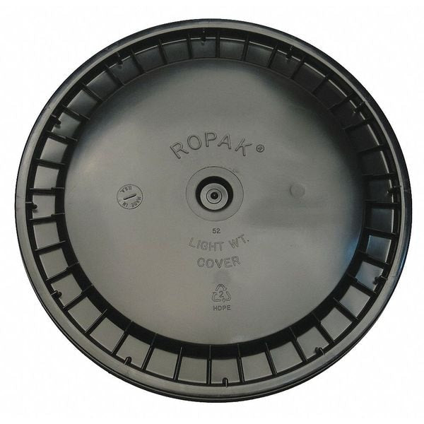 Plastic Pail Lid, Black, Snap, 1-3/16 in. H