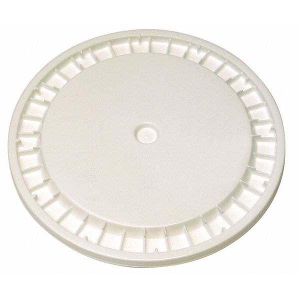 Plastic Pail Lid, White, Snap, 12-3/16