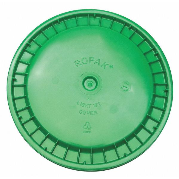 Plastic Pail Lid, Green, Snap, 1-3/16 in. H