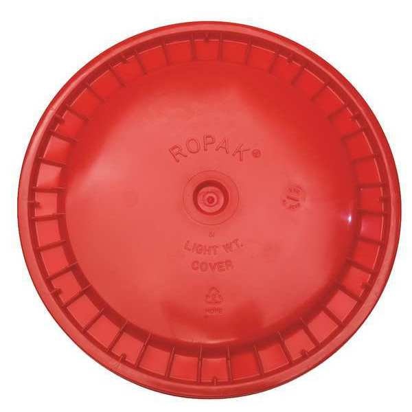 Plastic Pail Lid, Red, Snap, 1-3/16 in. H