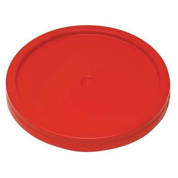 Plastic Pail Lid, Red, Tear tab, 1-3/16in H