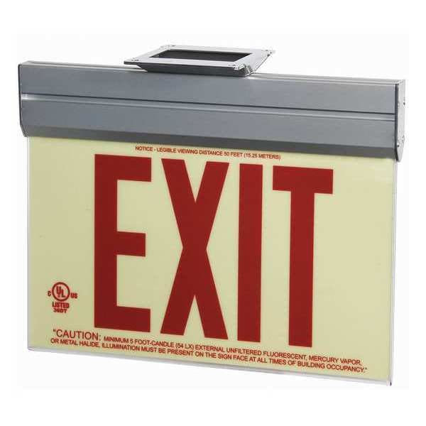 Exit Sign, 7 1/2 in x 13 in, Plastic, GRAN11407