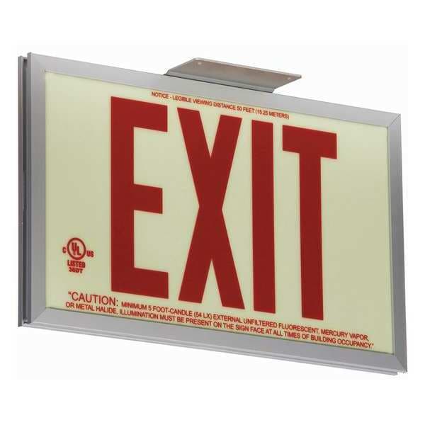Exit Sign, 7 1/2 in x 13 in, Plastic, GRAN11411