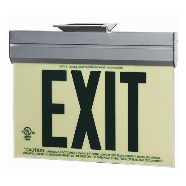 Exit Sign, 7 1/2 in x 13 in, Plastic, GRAN11409