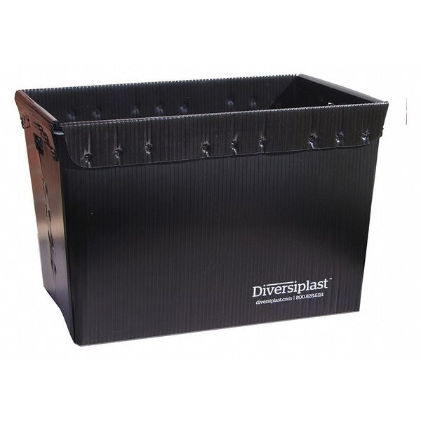 Nesting Container, Black, Plastic, 23 in L, 15 in W, 16 in H, 0.4 cu ft Volume Capacity