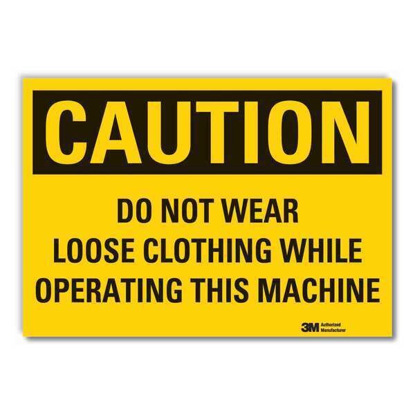 Machine & Operation Caution Reflective Label, 10 in Height, 14 in Width, Reflective Sheeting