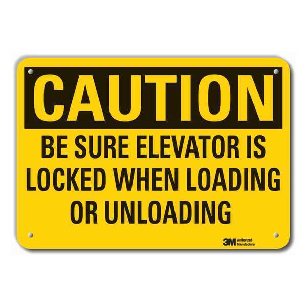 Caution Sign, 7 in Height, 10 in Width, Plastic, Vertical Rectangle, English