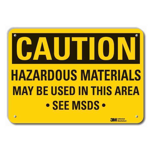 Caution Sign, 7 in H, 10 in W, Vertical Rectangle, English, LCU3-0432-RA_10x7