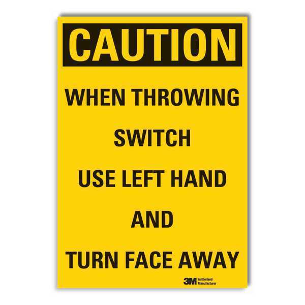 Caution Sign, 7 in. H, Vinyl, When Throwing