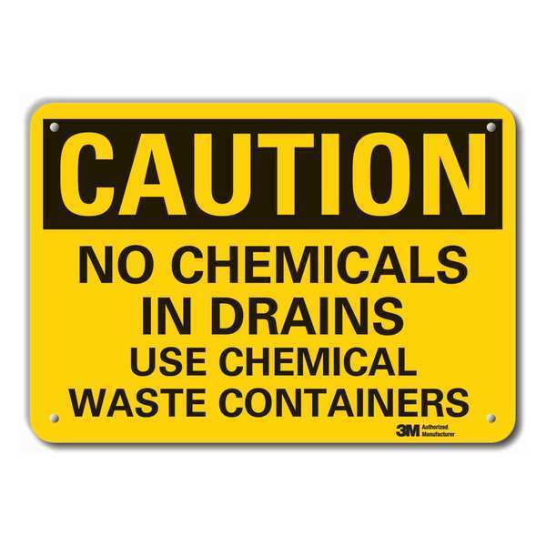 Caution Sign, 10 in H, 14 in W, Plastic, Horizontal Rectangle, English, LCU3-0422-NP_14x10