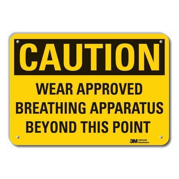 Caution Sign, 7 in. H, Alum, Wear Approved