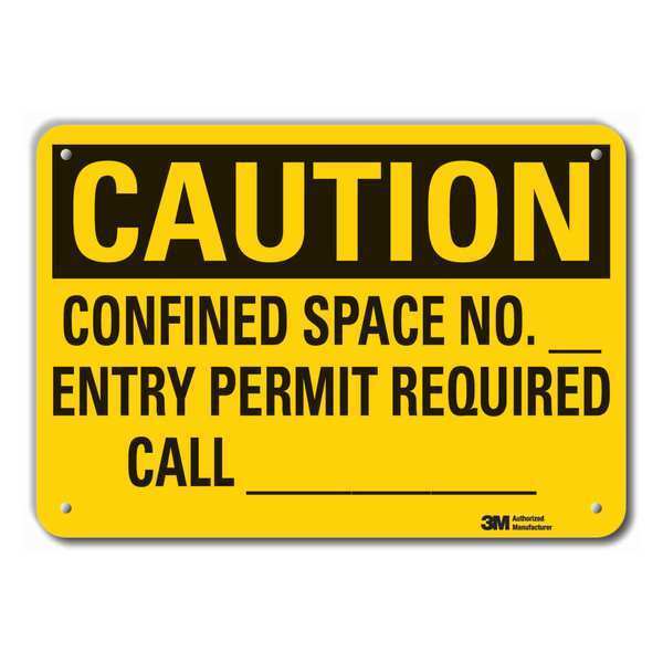 Caution Sign, 10 in. H, Aluminum, LCU3-0425-RA_14x10