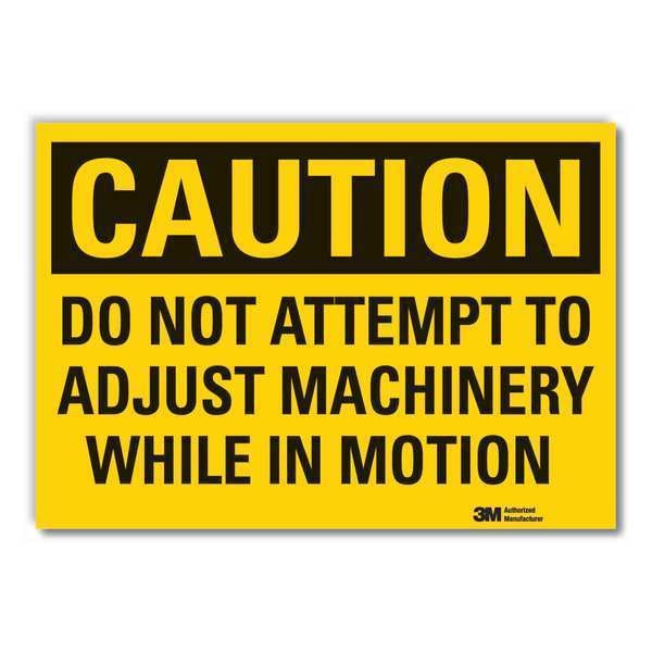 Caution Sign, 10 in Height, 14 in Width, Non-PVC Polymer, Horizontal Rectangle, English