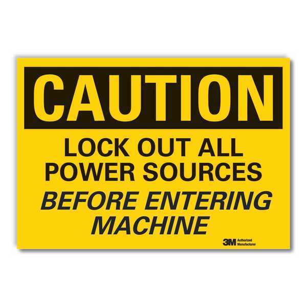 Caution Sign, 7 in. H, Vinyl, LCU3-0417-RD_10x7