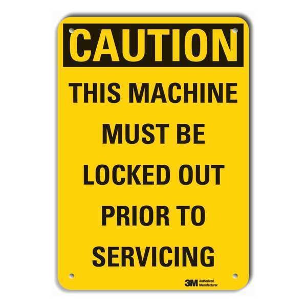 Caution Sign, 14 in Height, 10 in Width, Plastic, Vertical Rectangle, English