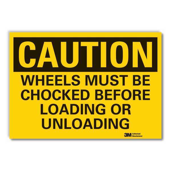 Caution Sign, 7 in. H, Vinyl, 7 in H, 10 in W, Reflective, Vertical Rectangle, LCU3-0419-RD_10x7