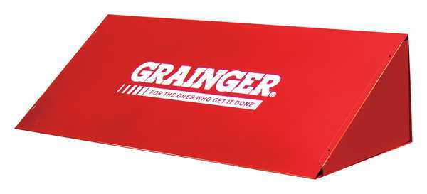 Red Steel Bin Topper, 33 3/4 in W, 8 5/8 in H