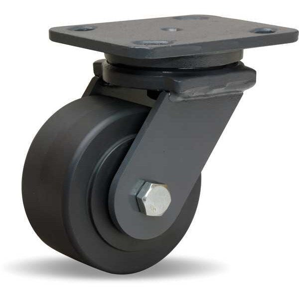 Plte Caster, Swivl, Nylon, 4 in., 2000 lb., B