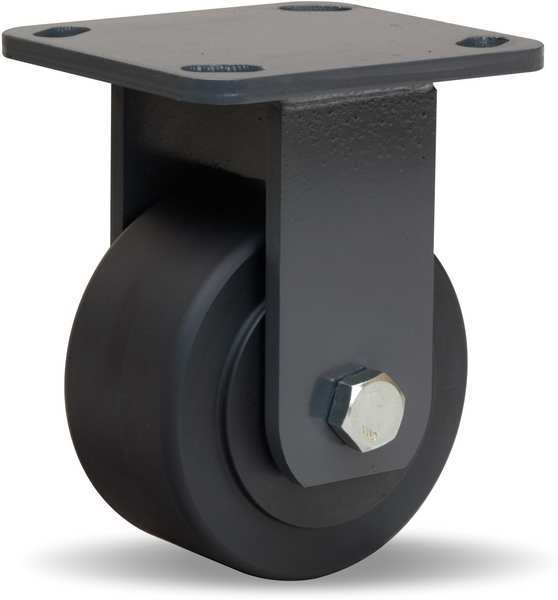 Plte Caster, Rgd, Nylon, 4 in., 2000 lb., B