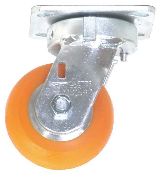 Kingpinless Swivel Plate Caster, Polyurethane, 650 lb.