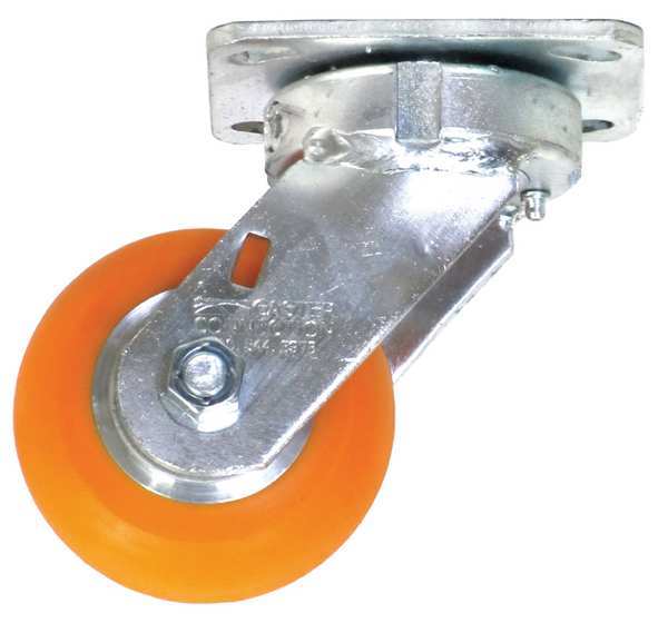 Kingpinless Swivel Plate Caster, Polyurethane, 650 lb.