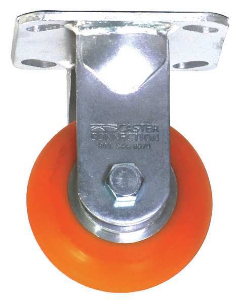 Rigid Plate Caster, Polyurethane, 650 lb.