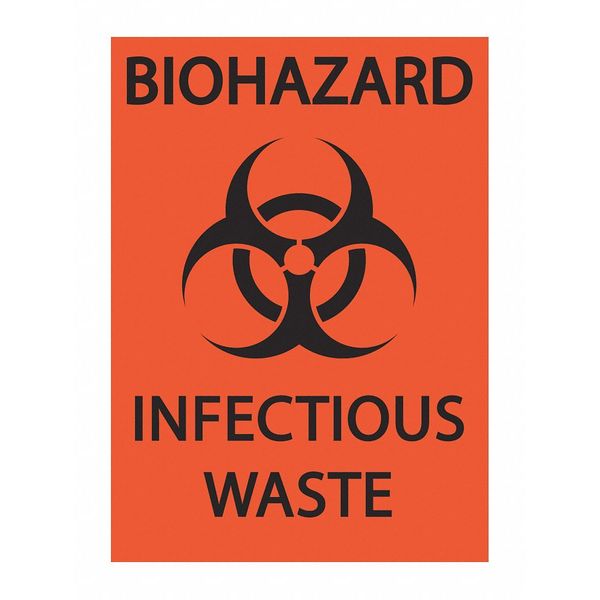 Label, Safety, Black/Orange, 7 in. H, PK2