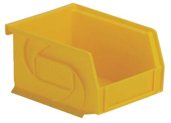 Hang & Stack Storage Bin, Yellow, Plastic, 5 3/8 in L x 4 1/8 in W x 3 in H, 15 lb Load Capacity