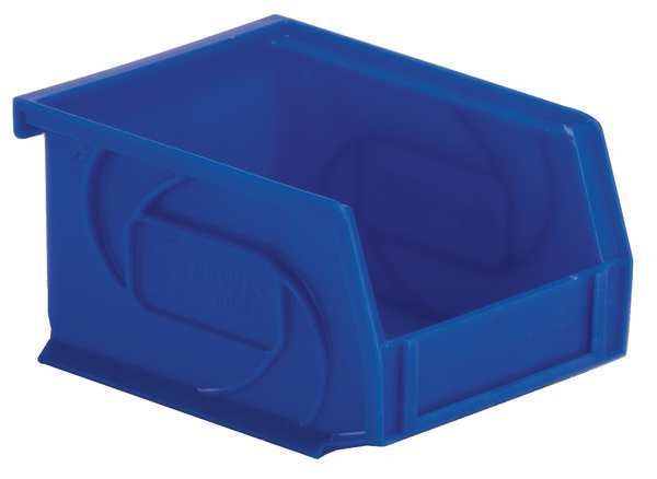 Hang & Stack Storage Bin, Blue, Plastic, 5 3/8 in L x 4 1/8 in W x 3 in H, 15 lb Load Capacity
