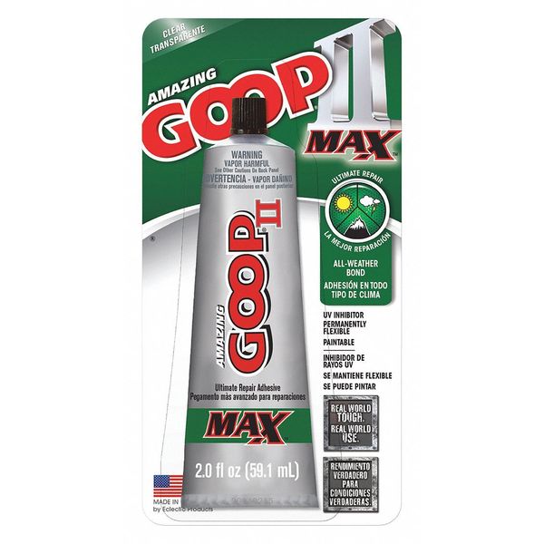 Adhesive, GOOP Series, Clear, 1 to 3 day Full Cure, 2 oz, Tube