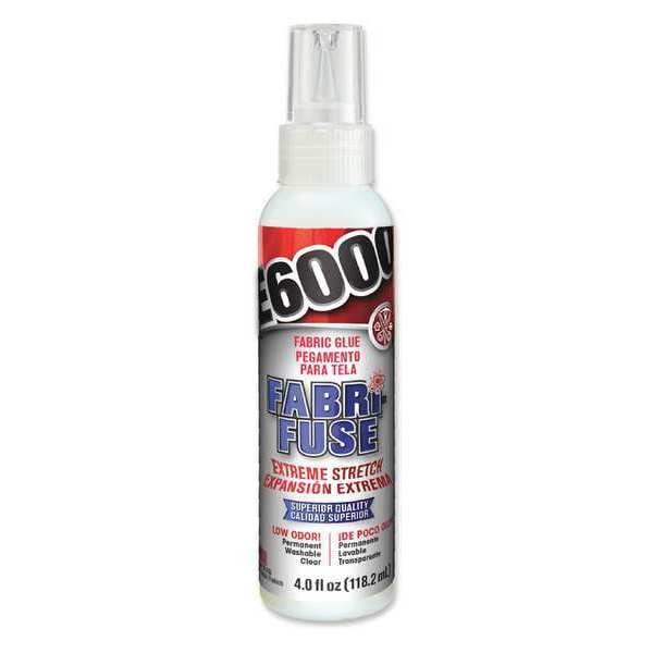 Fabric Glue, E6000 Series, Cloudy White(Wet), Clear(Dry), 8 hr to 3 day Full Cure, 4 oz, Bottle