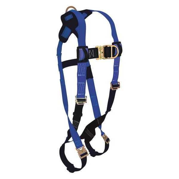 Full Body Harness, Vest Style, XL, Polyester, Black/Blue
