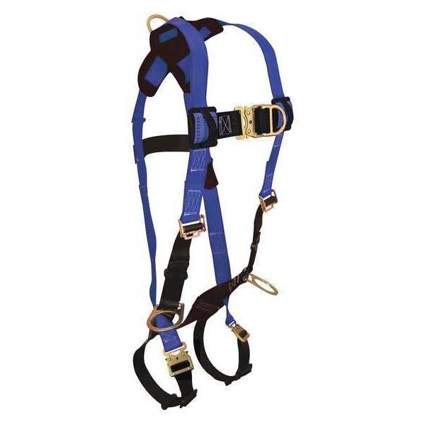 Full Body Harness, Vest Style, S, Polyester, Black/Blue