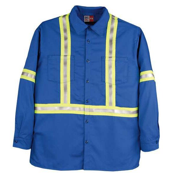 Flame Resistant Collared Shirt, Blue, UltraSoft(R), 2XL