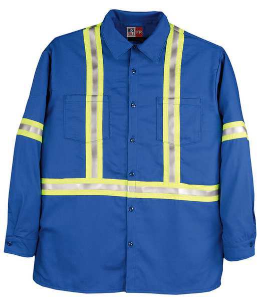 Flame Resistant Collared Shirt, Royal Blue, UltraSoft(R), L