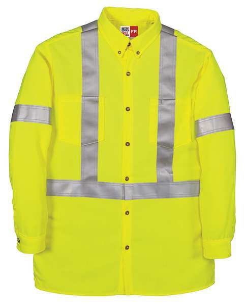 Flame Resistant Collared Shirt, Yellow, Tencate Tecasafe(R) Plus, 3XL
