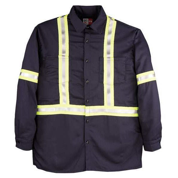 Flame Resistant Collared Shirt, Navy, UltraSoft(R), M