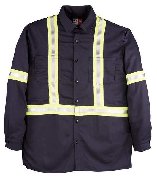 Flame Resistant Collared Shirt, Navy, UltraSoft(R), M