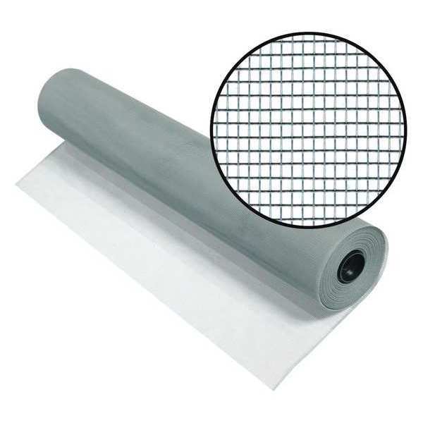 Door and Window Screen, Galvanized Steel, 48 in W, 100 ft L, 0.009 in Wire Dia, Gray